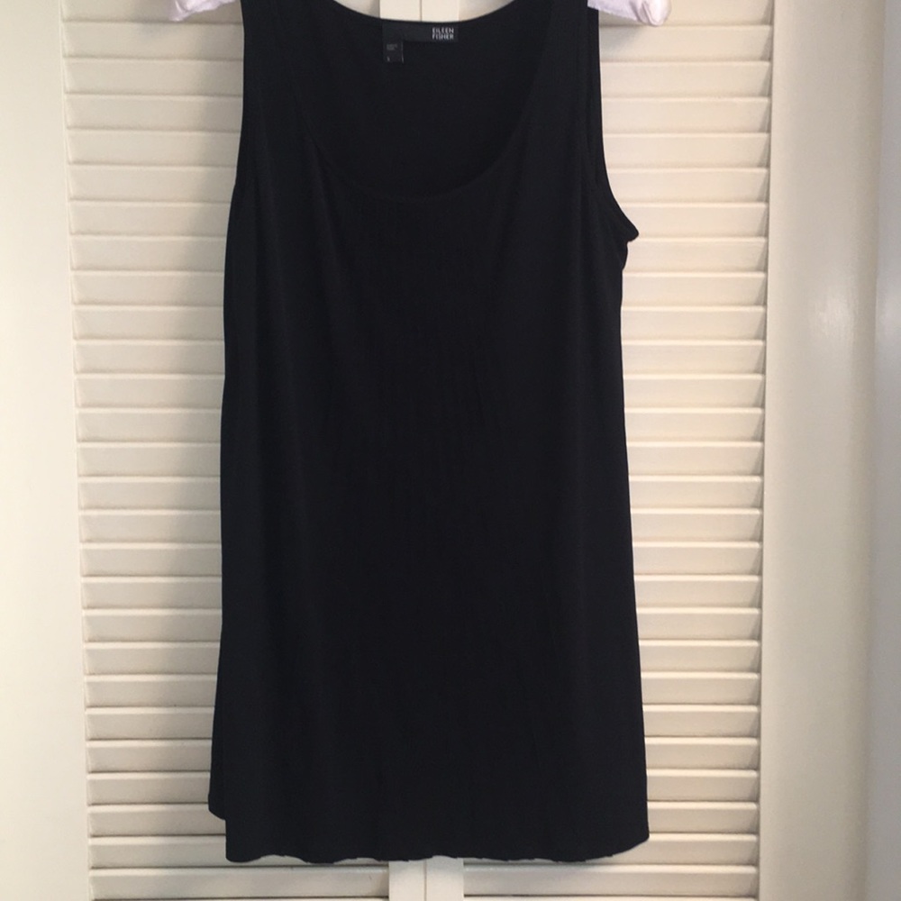 Black silk tunic tank